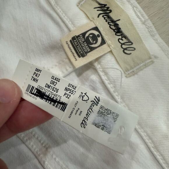 NWT Madewell The Petite Perfect Vintage Jean in Tile White NP557 Size 32P Petite - Picture 7 of 8